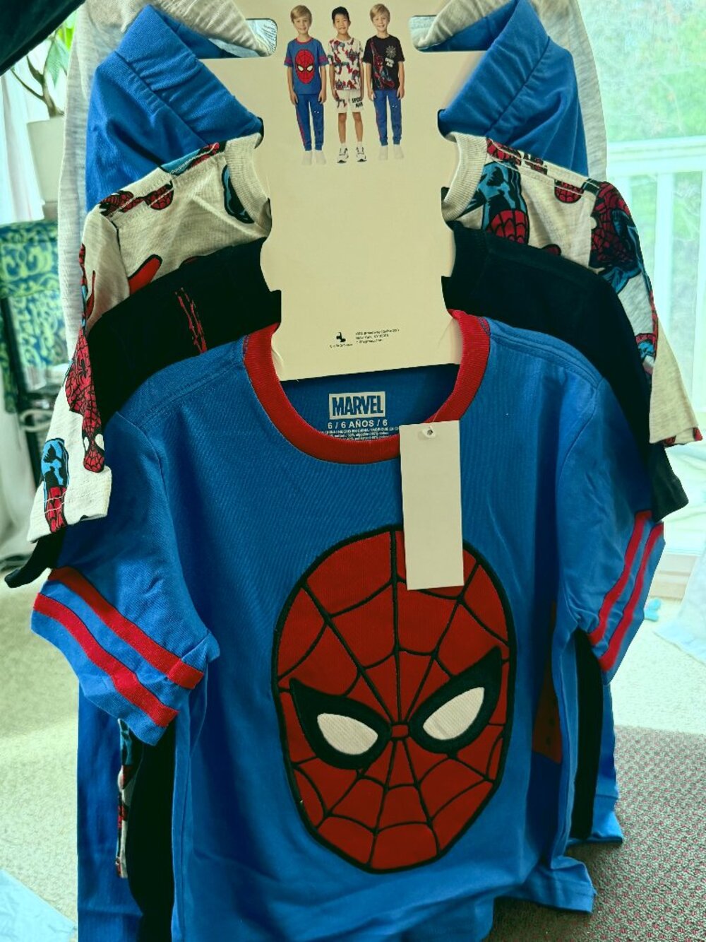 Marvel Spider-Man Boys 5-Piece Clothing Set Size 6 Mix Match Tops Shorts NWT